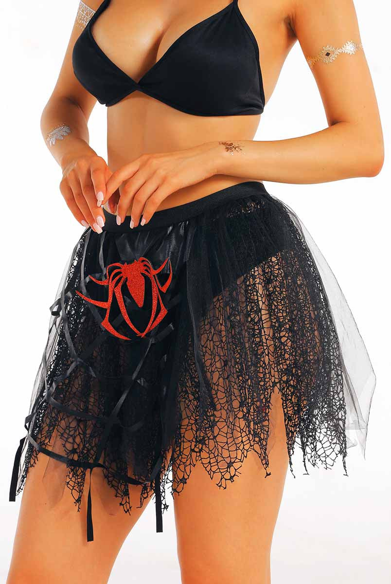 Sheer Black Tulle Skirt