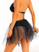 Black Mesh Overlay Skirt
