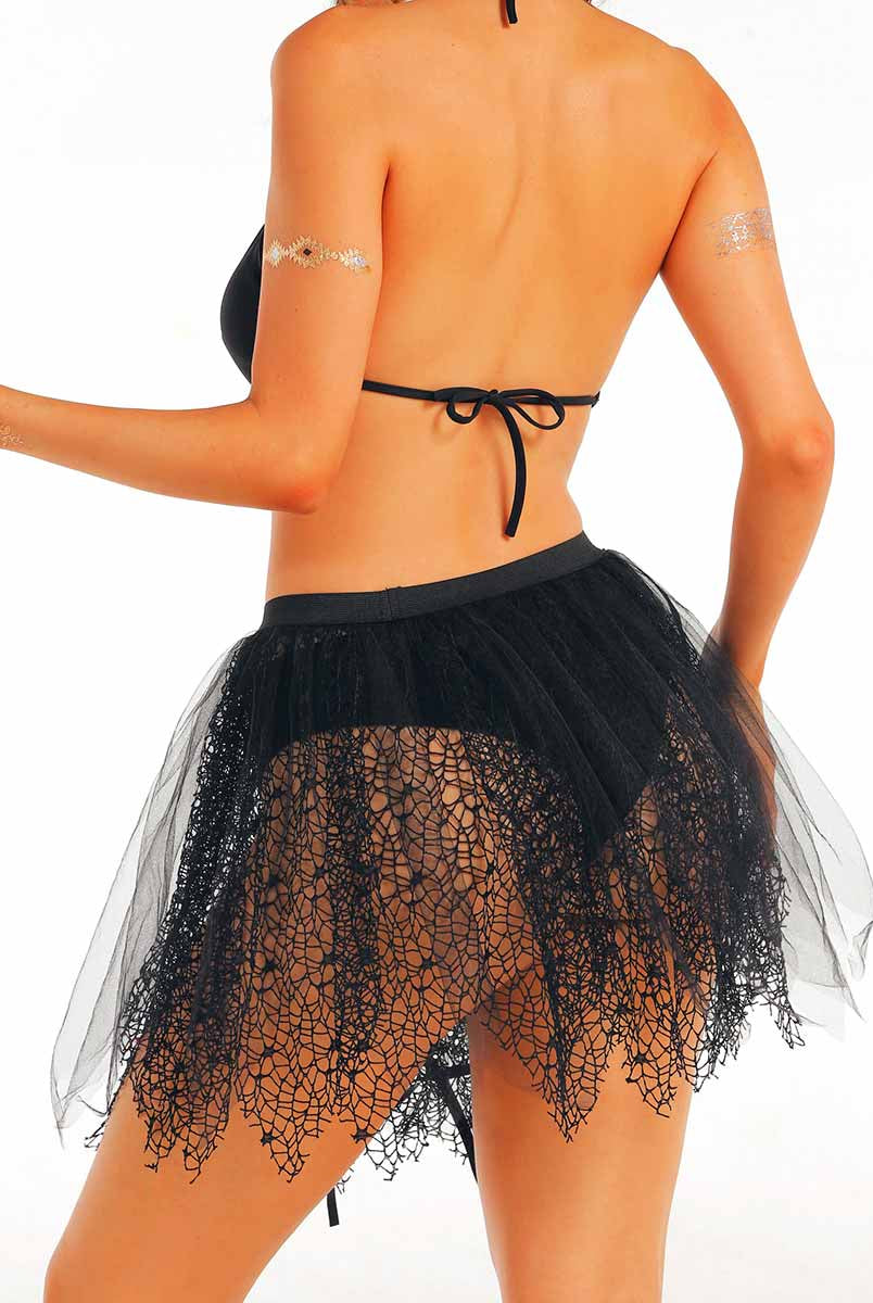 Black Semi-Sheer Tulle Skirt