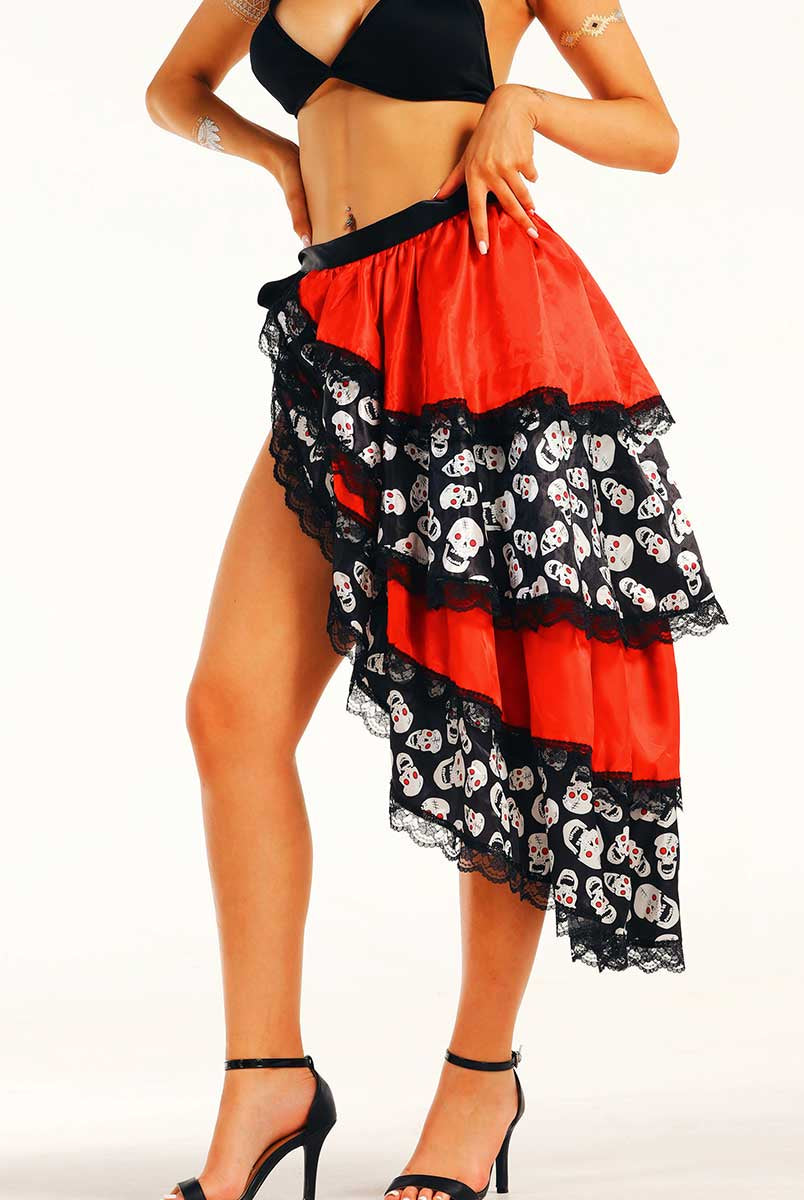 Halloween Skull Side Slit Skirt