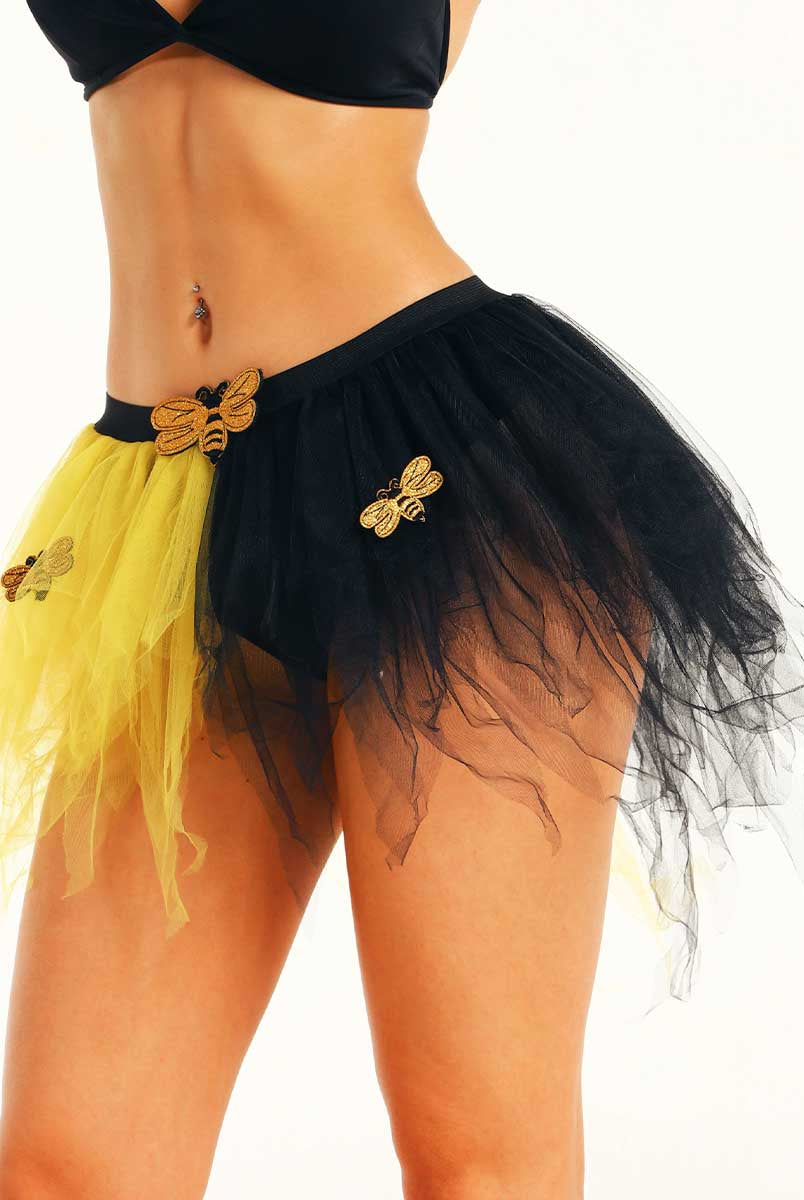 Black & Yellow Bicolor Tutu Skirt