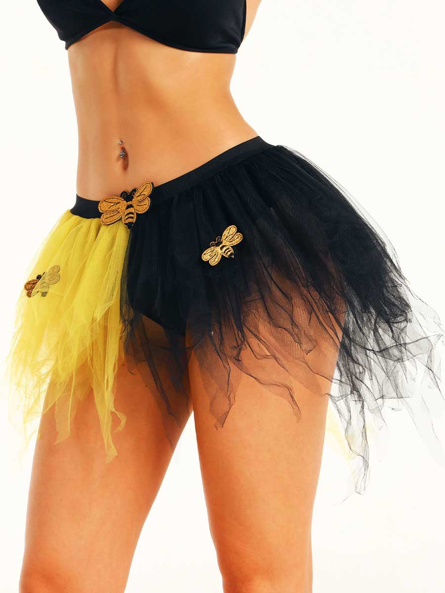 Black & Yellow Bicolor Tutu Skirt
