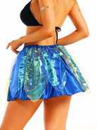 Shiny Electric Blue Layered Skirt