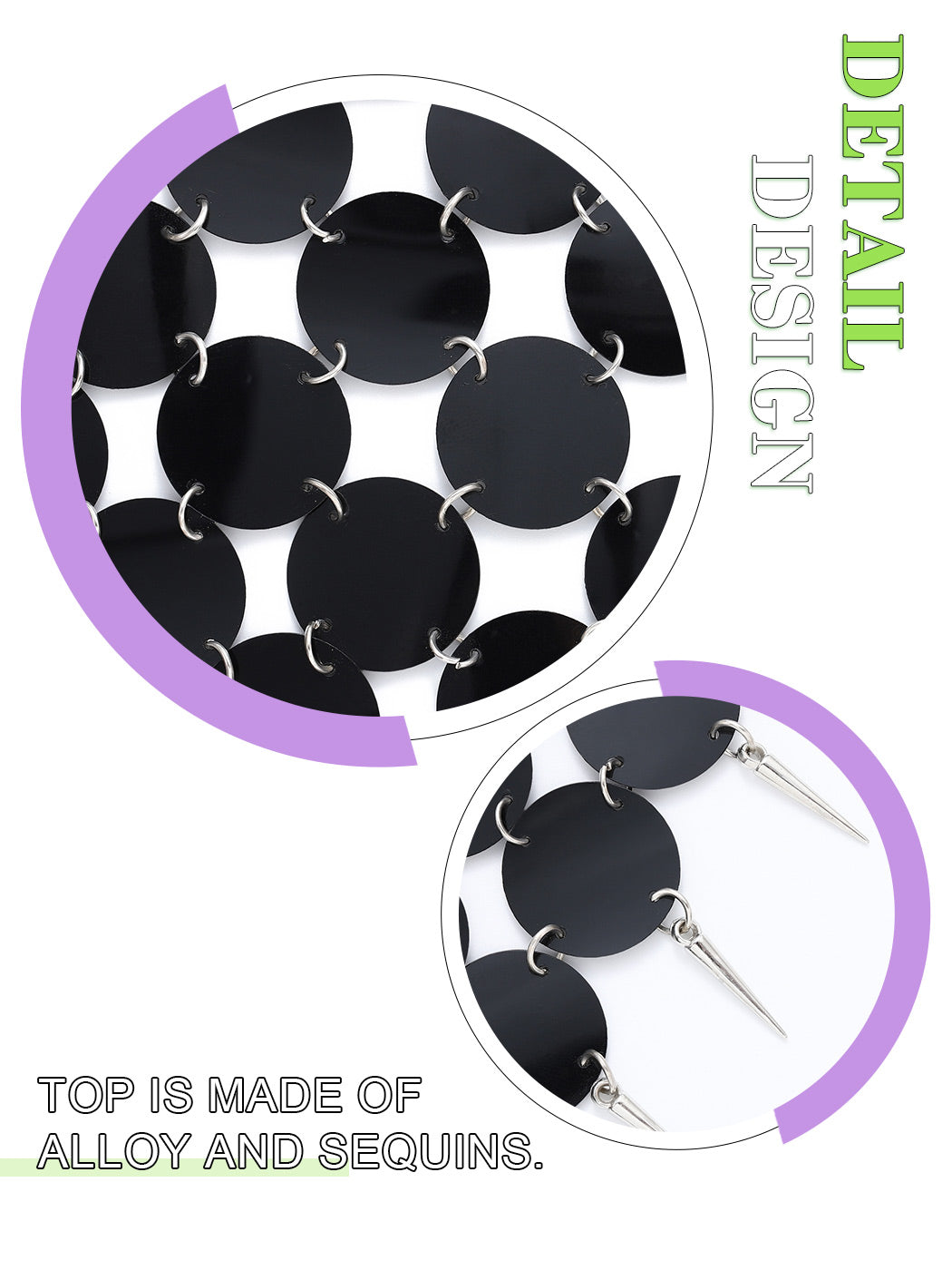 Sparkling Black Sequin Halter Top