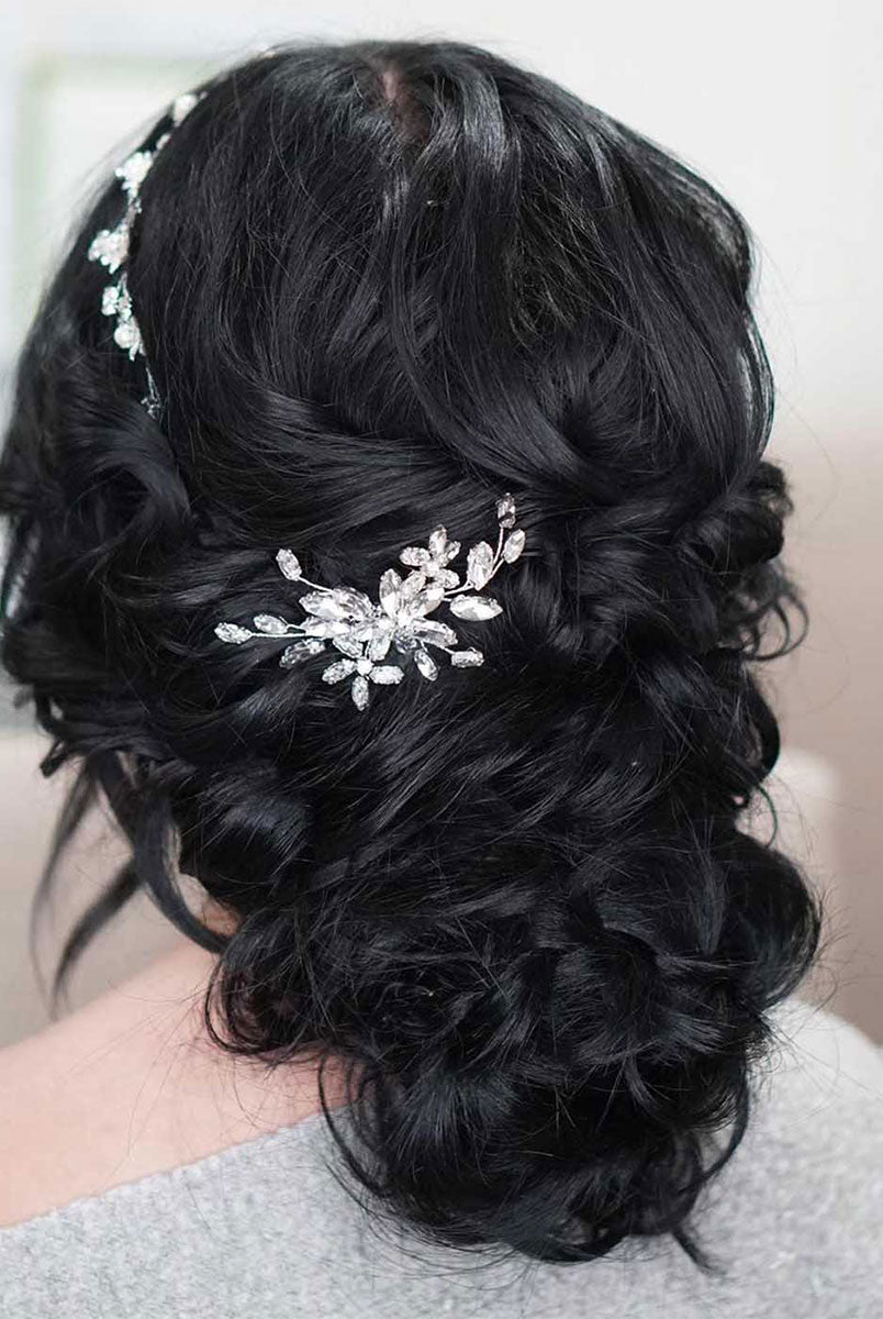 Dazzling Silver Gemstone Hair Accessory
