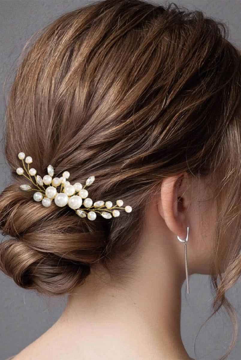 Twinkling Pearl and Gem Hair Ornament