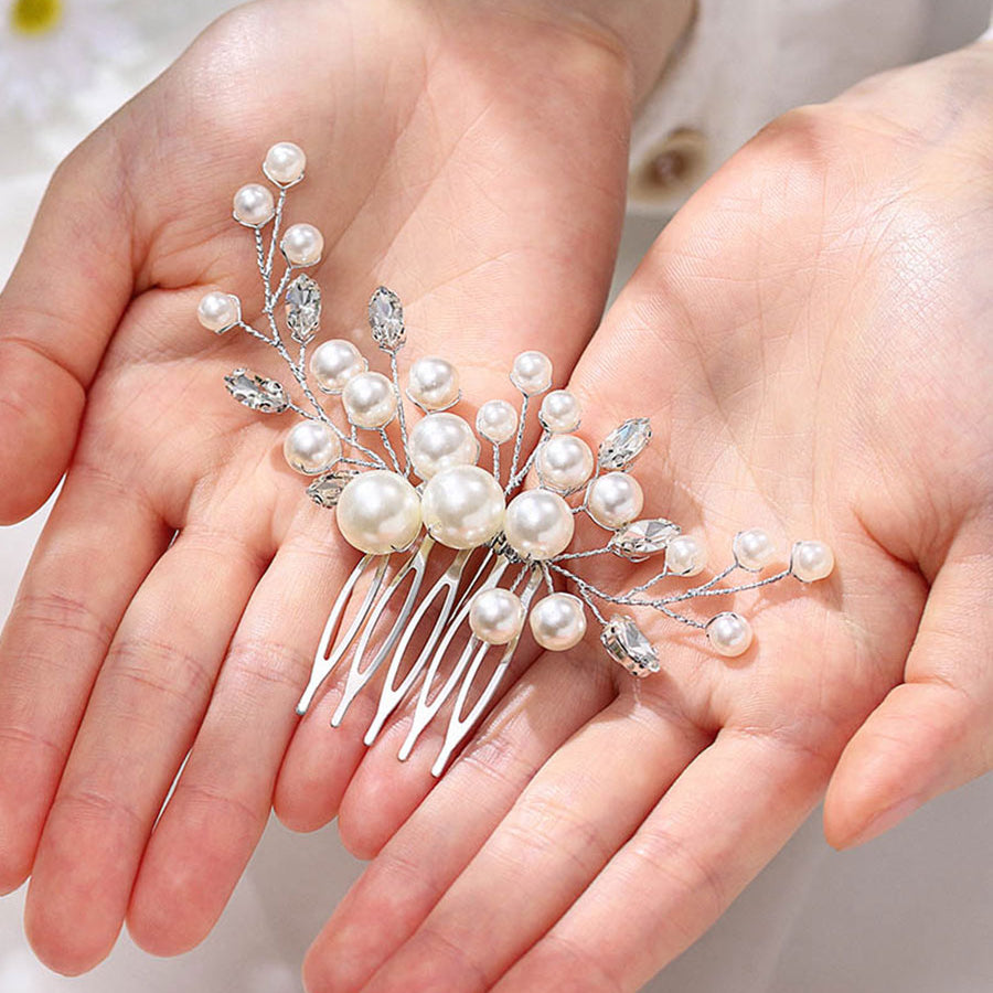 Dazzling Pearl-Encrusted Side Hair Clip