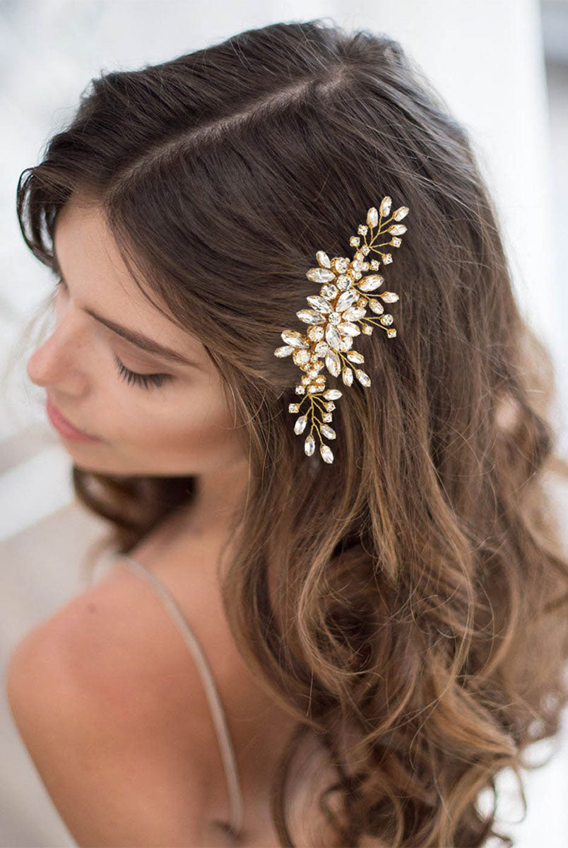 Radiant Floral Crystal Bridal Hair Comb
