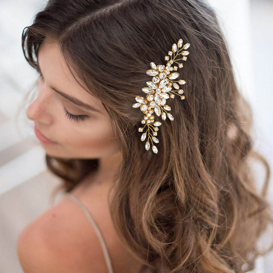 Radiant Floral Crystal Bridal Hair Comb