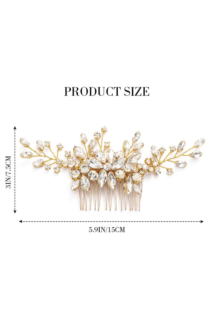 Shimmering Crystal Flower Wedding Hairpiece