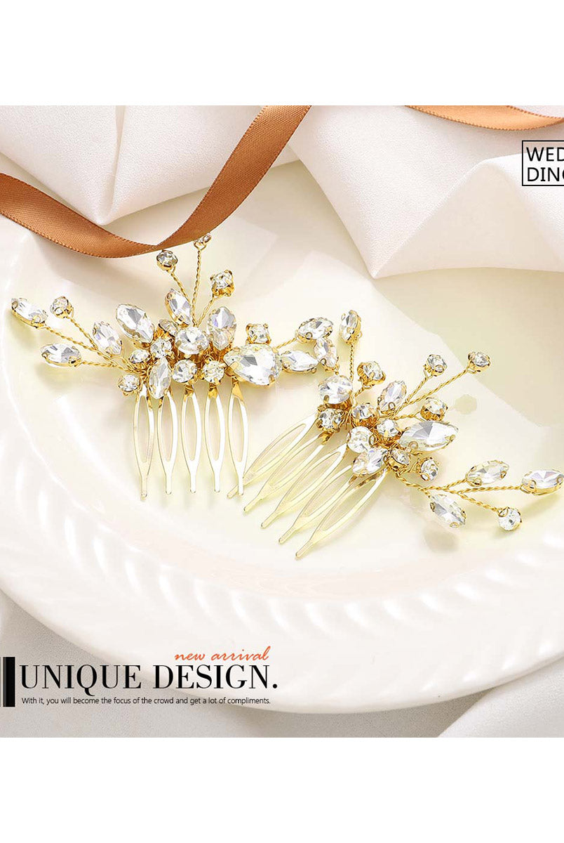 Gleaming Wedding Hairpins Adorned with Rhinestones