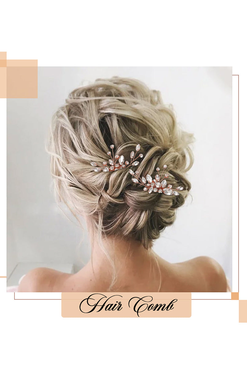 Radiant Bridal Hair Clips Featuring Rhinestone Embellishments