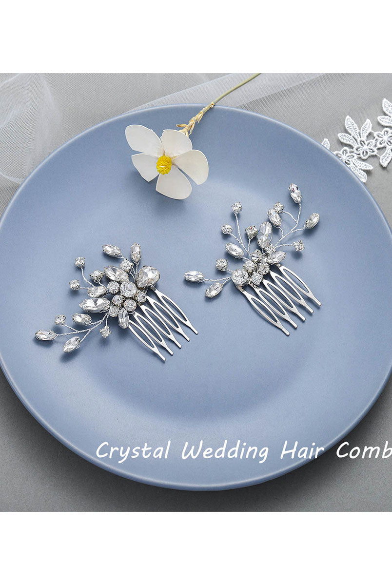 Twinkling Bridal Hair Decor with Diamond-like Accents