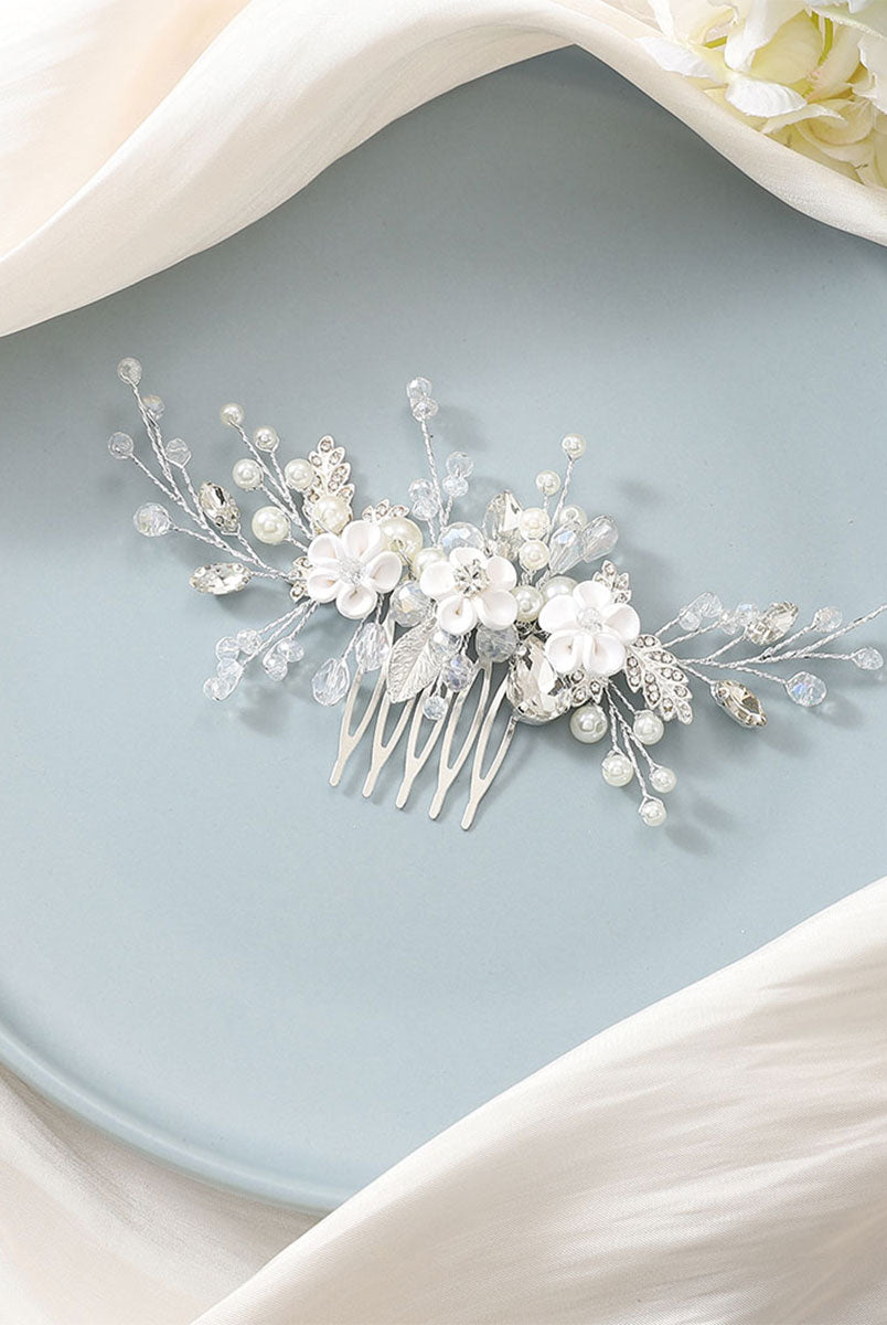 Elegant Floral Crystal Bridal Comb