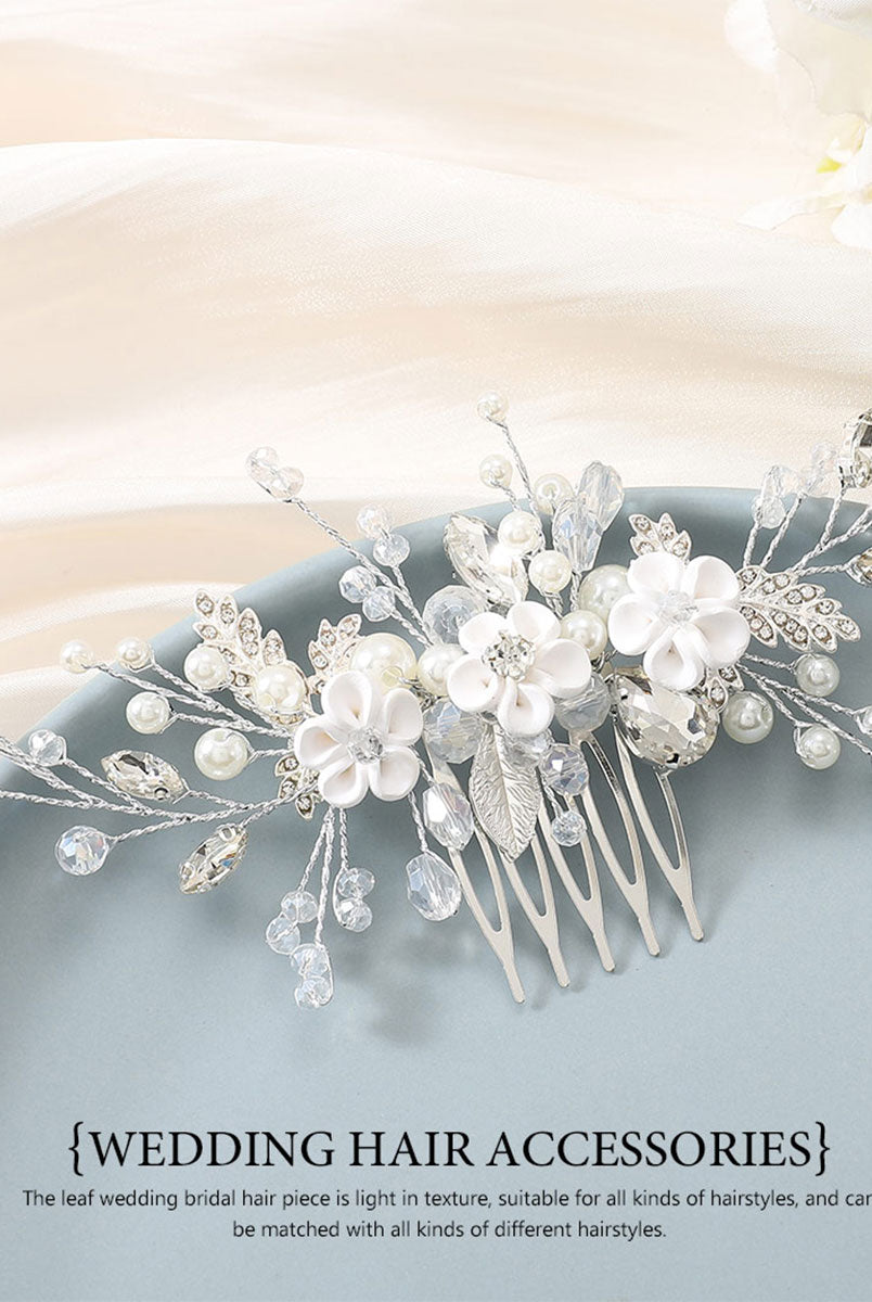 Floral Pearl and Rhinestone Hair Ornament