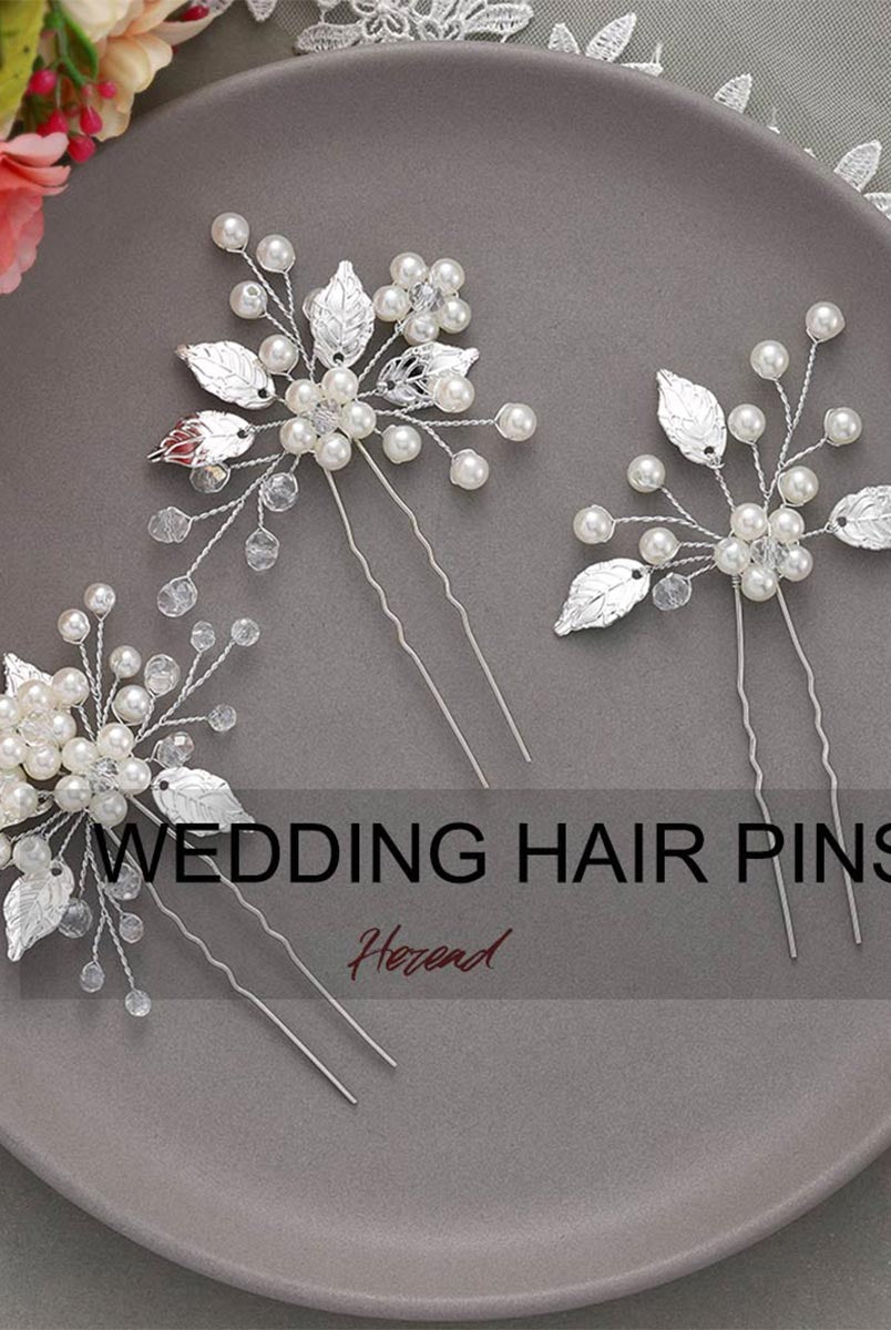 Elegant Leaf and Pearl Wedding Hair Ornaments