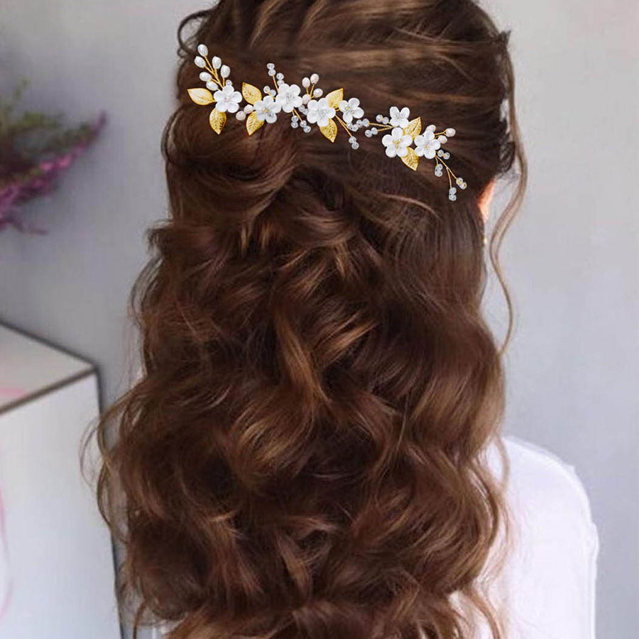 Rhinestone Floral Hair Clips Trio