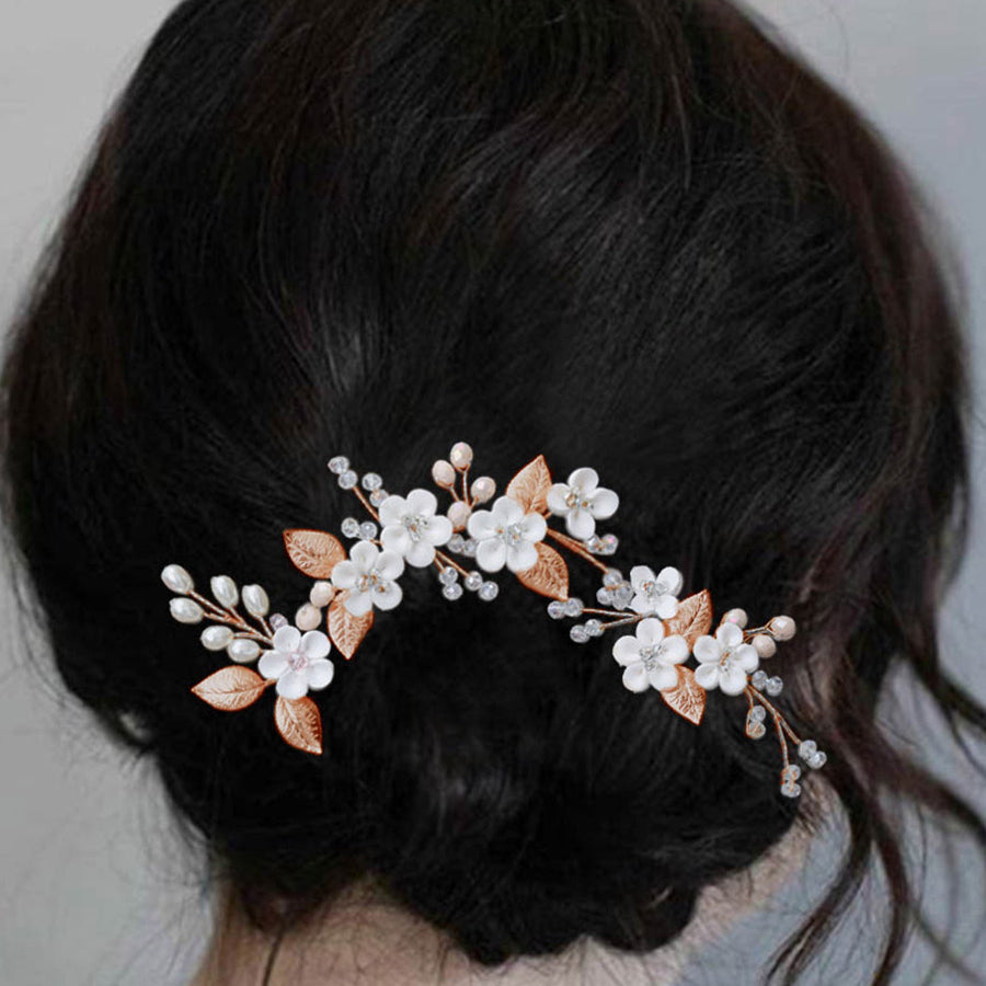 Pearl and Rhinestone Hair Decoration Set