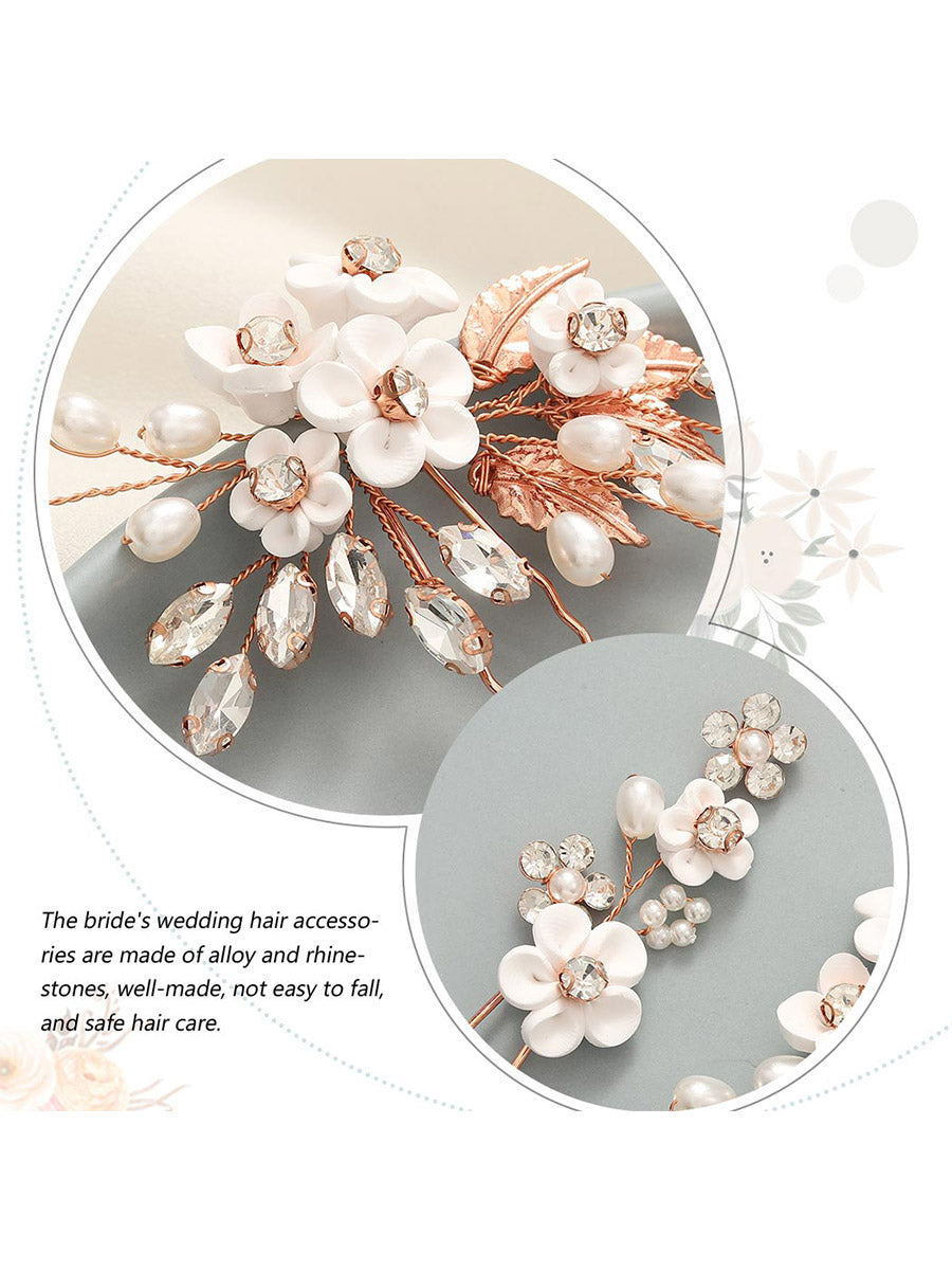 Floral Pearl Hair Pins Pack