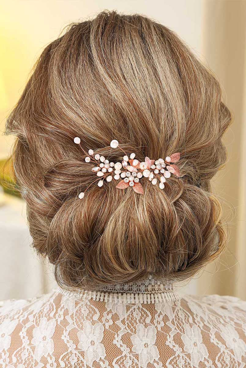 Pearl and Leaf Hair Ornament