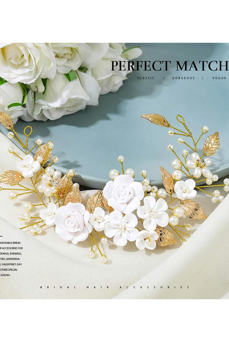 Crystal and Pearl Bridal Hair Vine