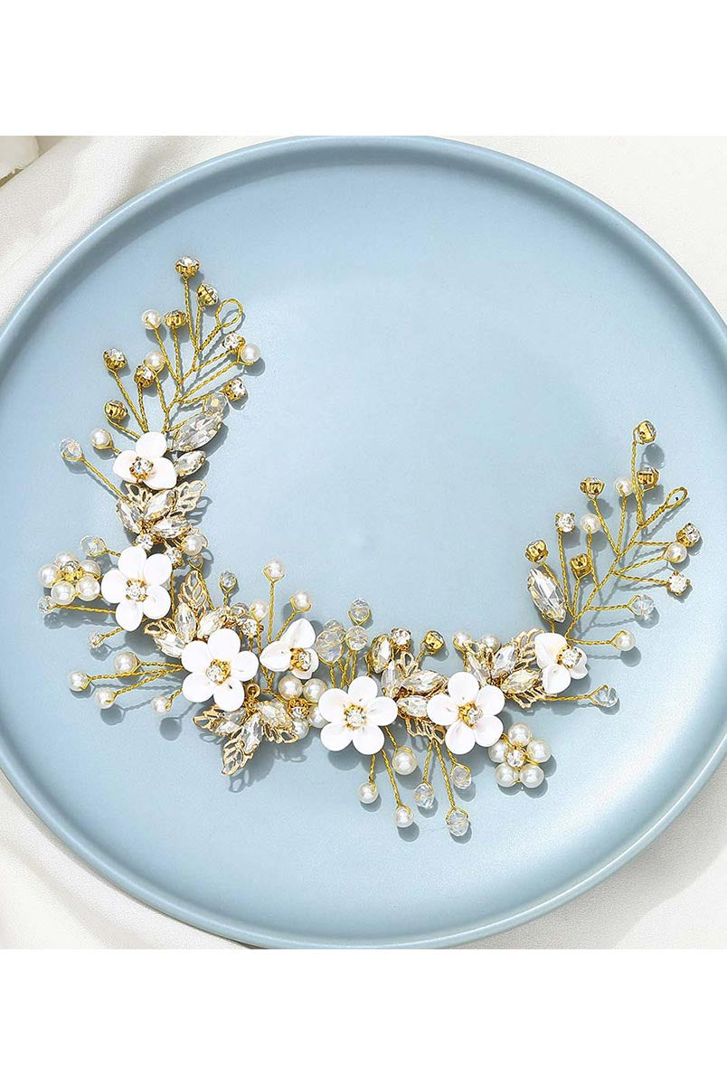 Crystal and Pearl Bridal Hair Vine