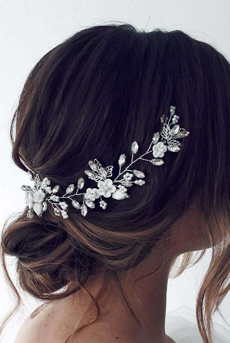 Silver Floral Vine Bridal Hairpiece