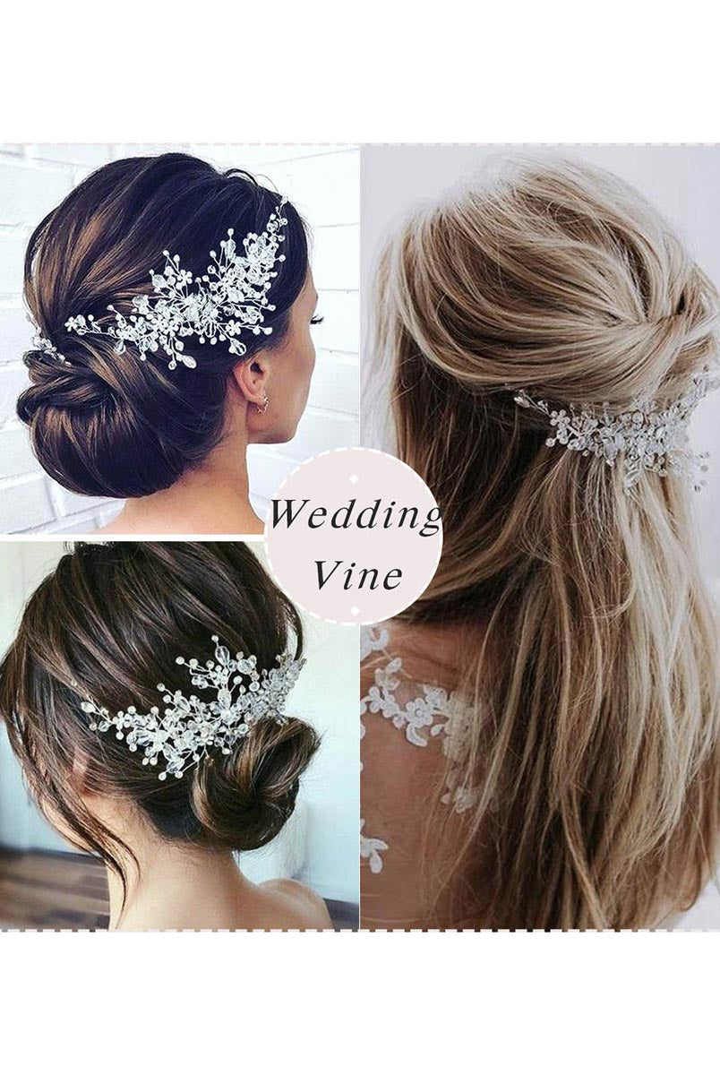 Crystal and Flower Wedding Hair Adornment