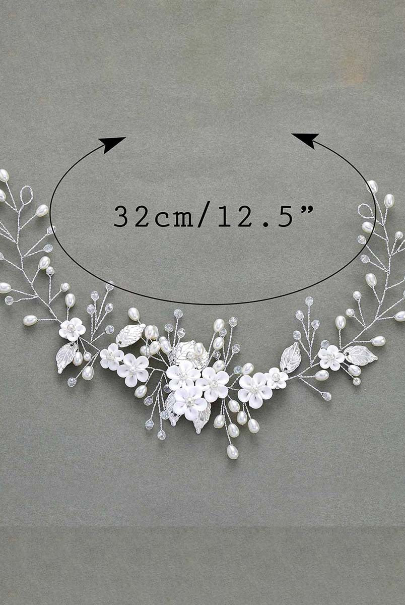 Silver Vine and Pearl Hair Decoration