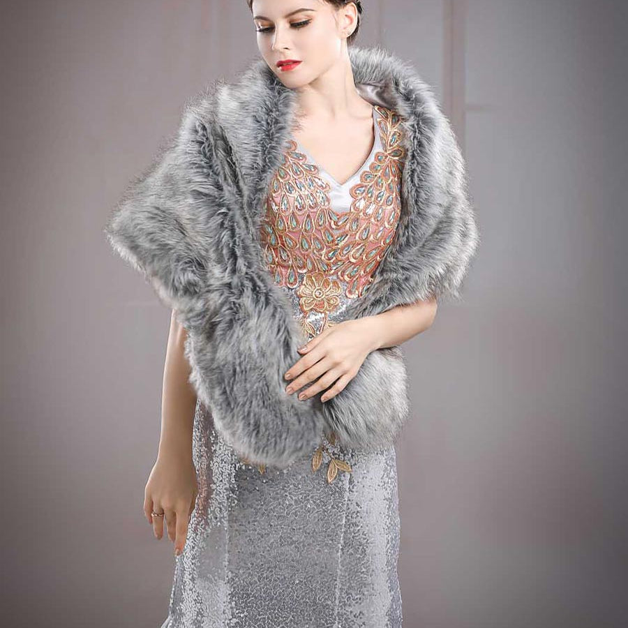 Plush Wedding Shoulder Wrap for Winter