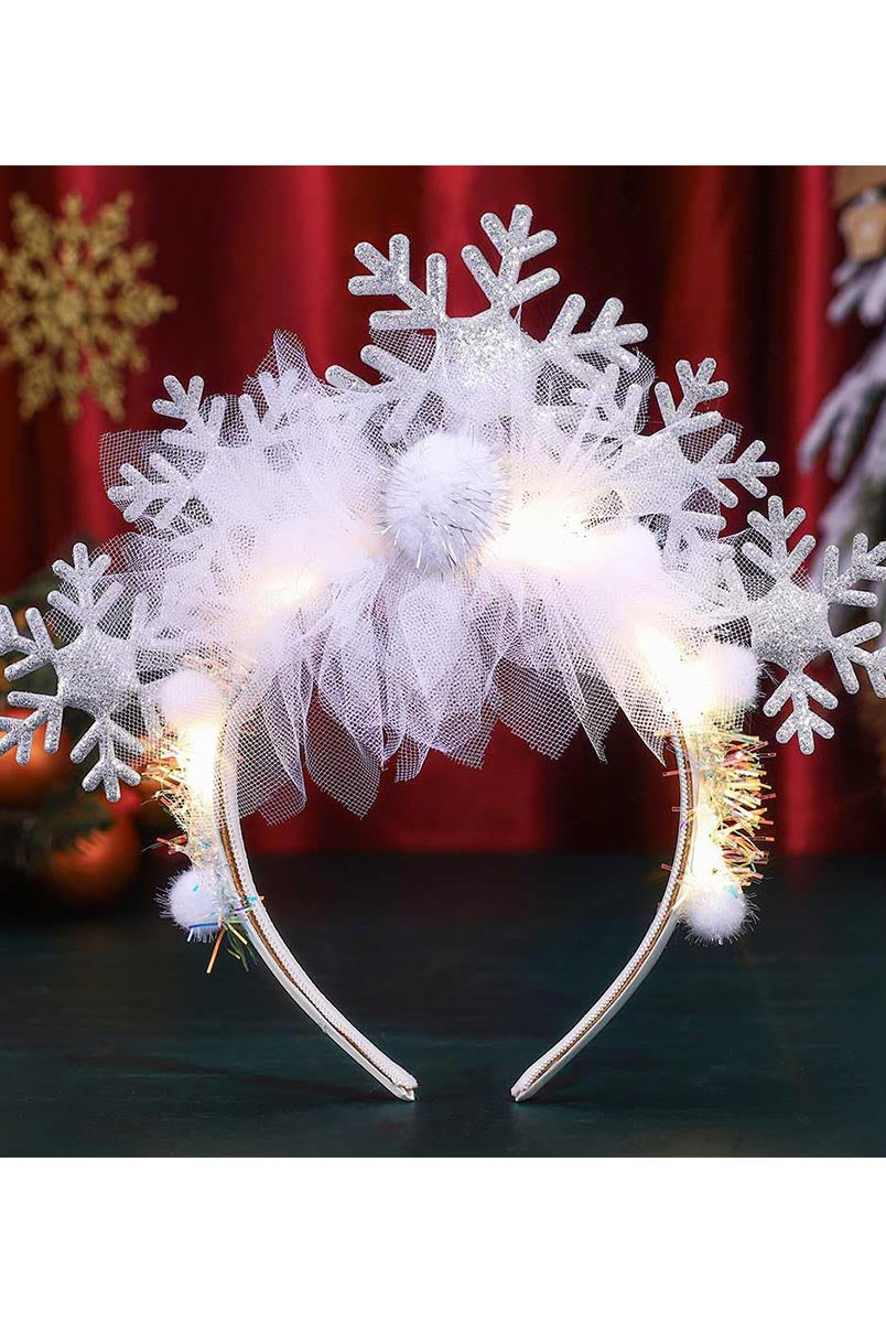Snowflake-Themed Light-Up Headband for Holidays