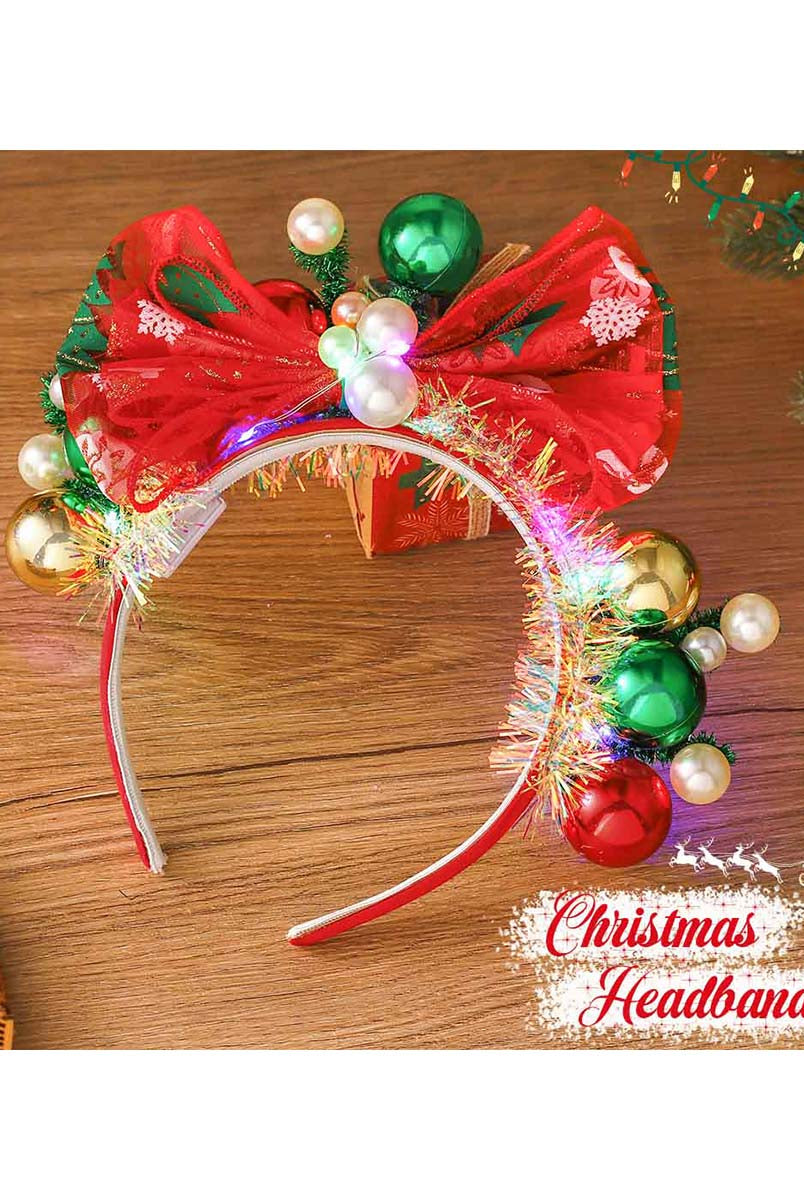Sparkling Red Bow LED Party Headband