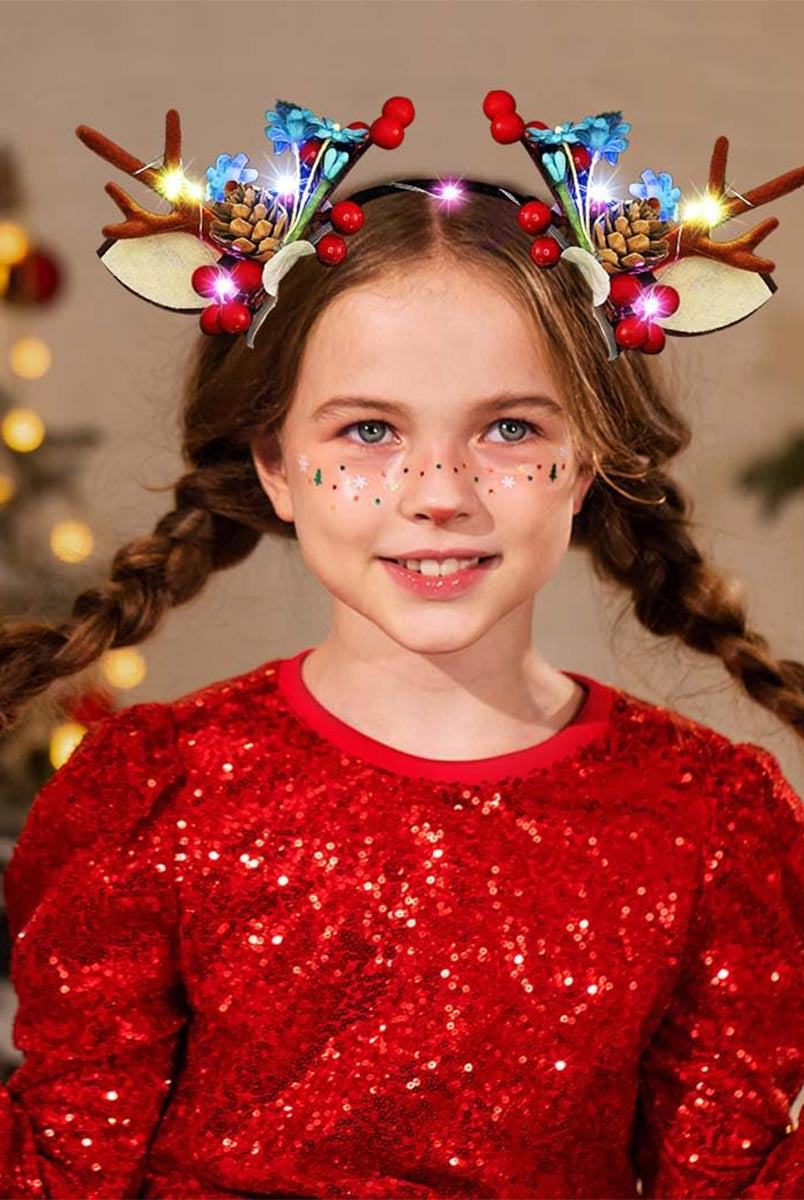 Whimsical LED Reindeer Headband