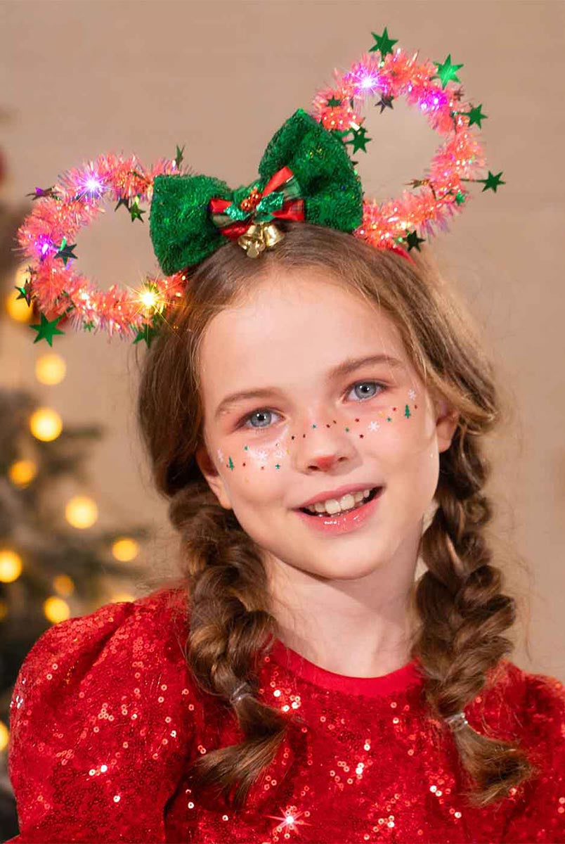 LED Mouse Ears with Bow Hair Accessory