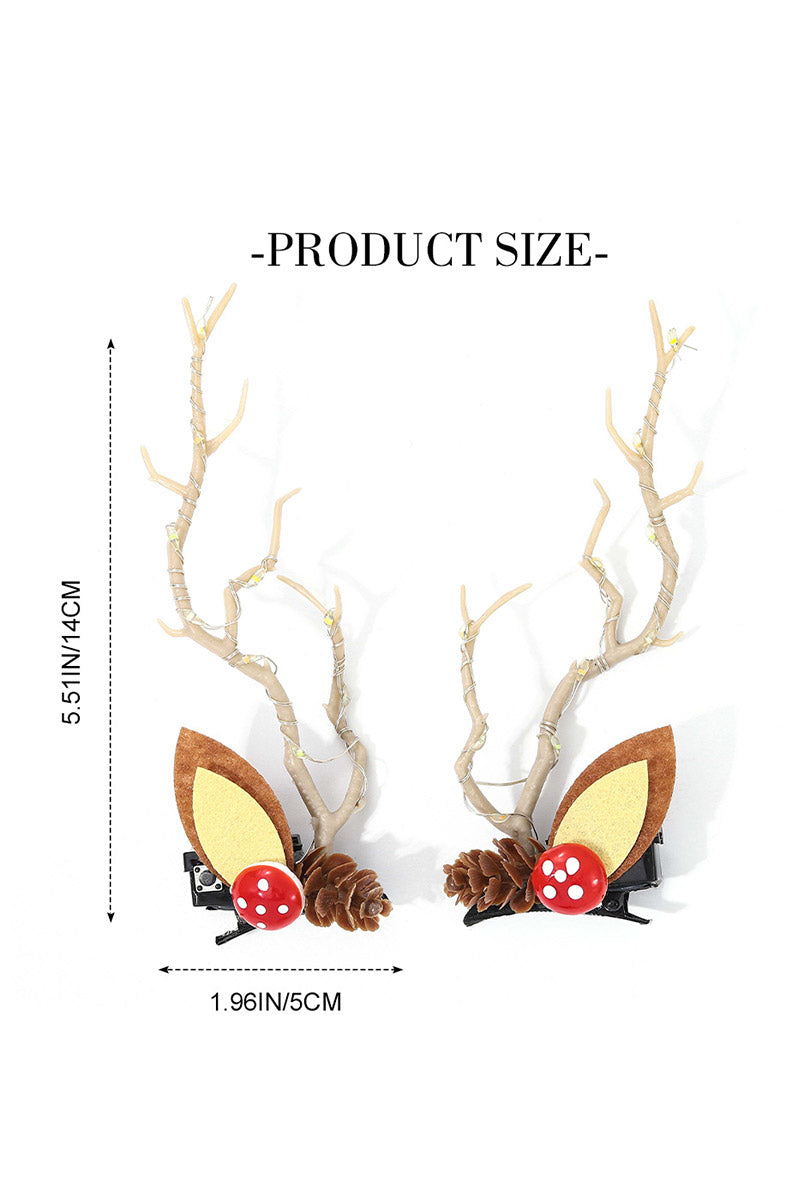 Light-Up Antler Hair Clips Set