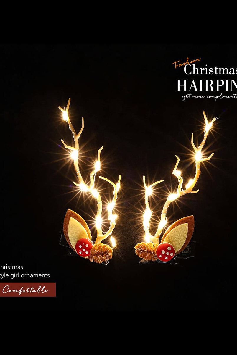 Glow-in-the-Dark Reindeer Hair Clips