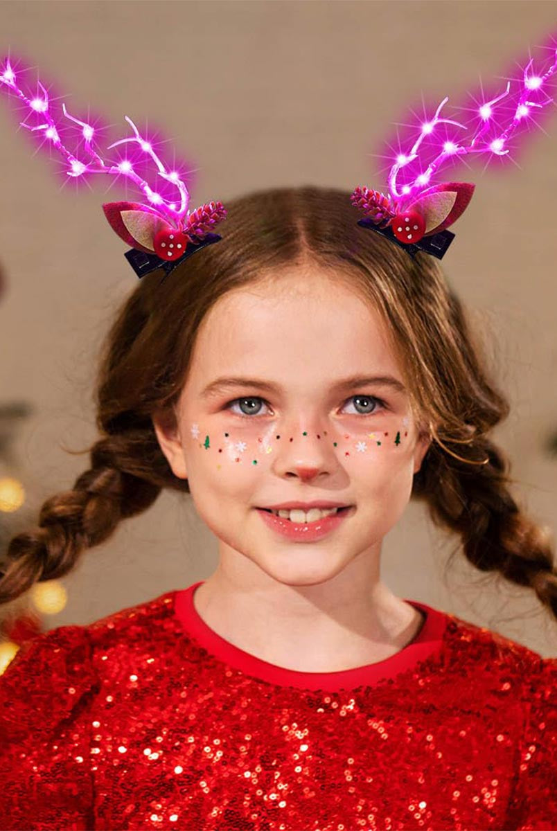 LED Elk Antler Hair Clips