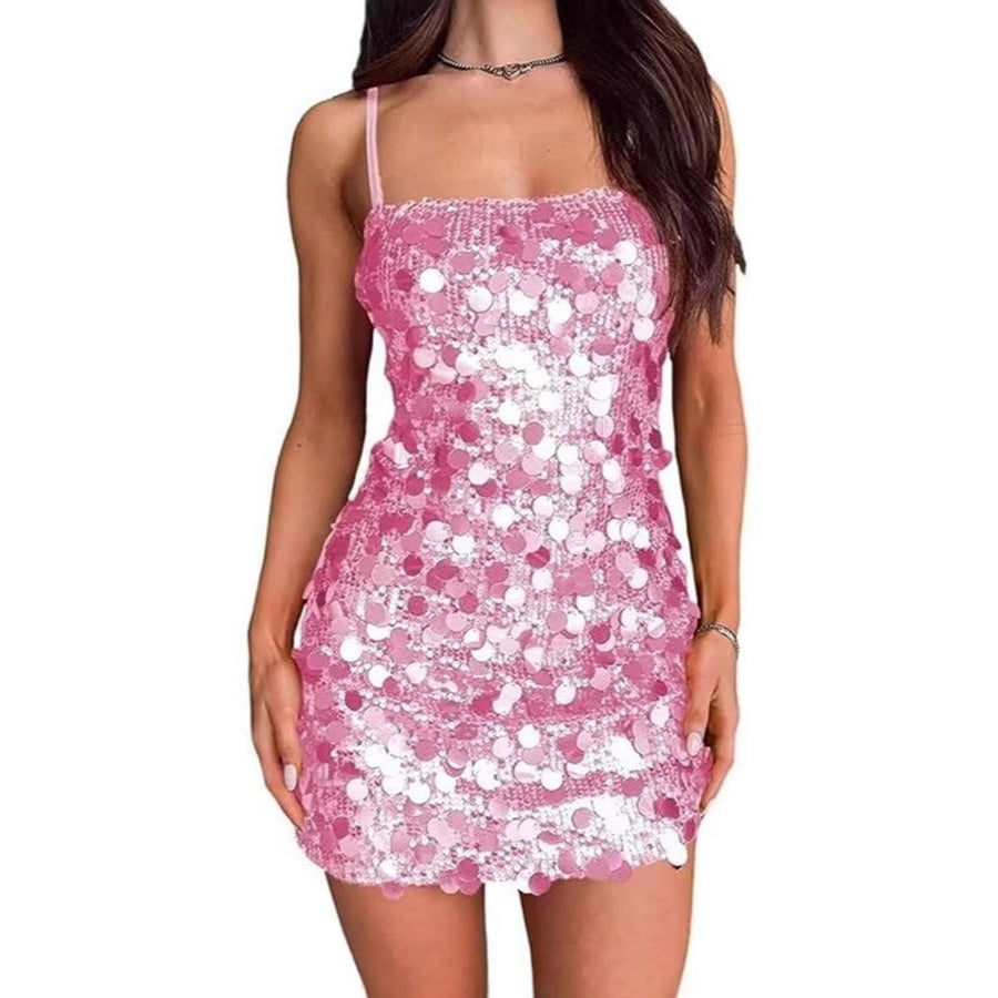 Hot Girl Sequin Slip Dress - Backless Party Bodycon for Club & Events
