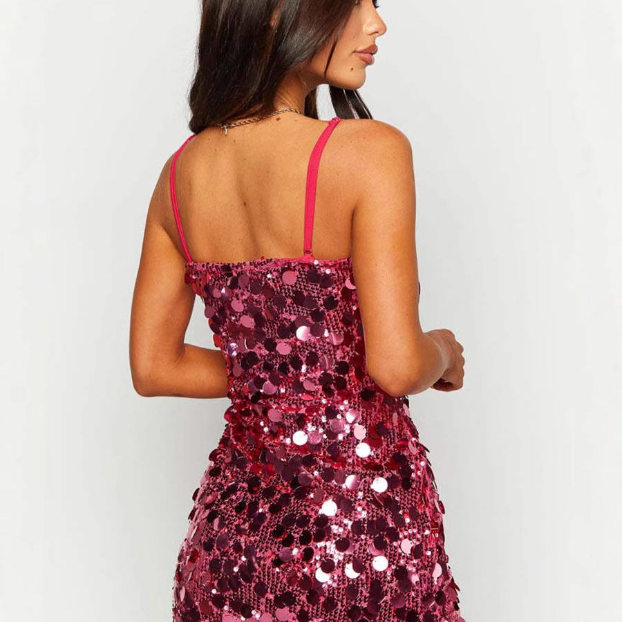 Sexy Backless Sequin Mini Dress - Perfect for Parties, Prom & Celebrations