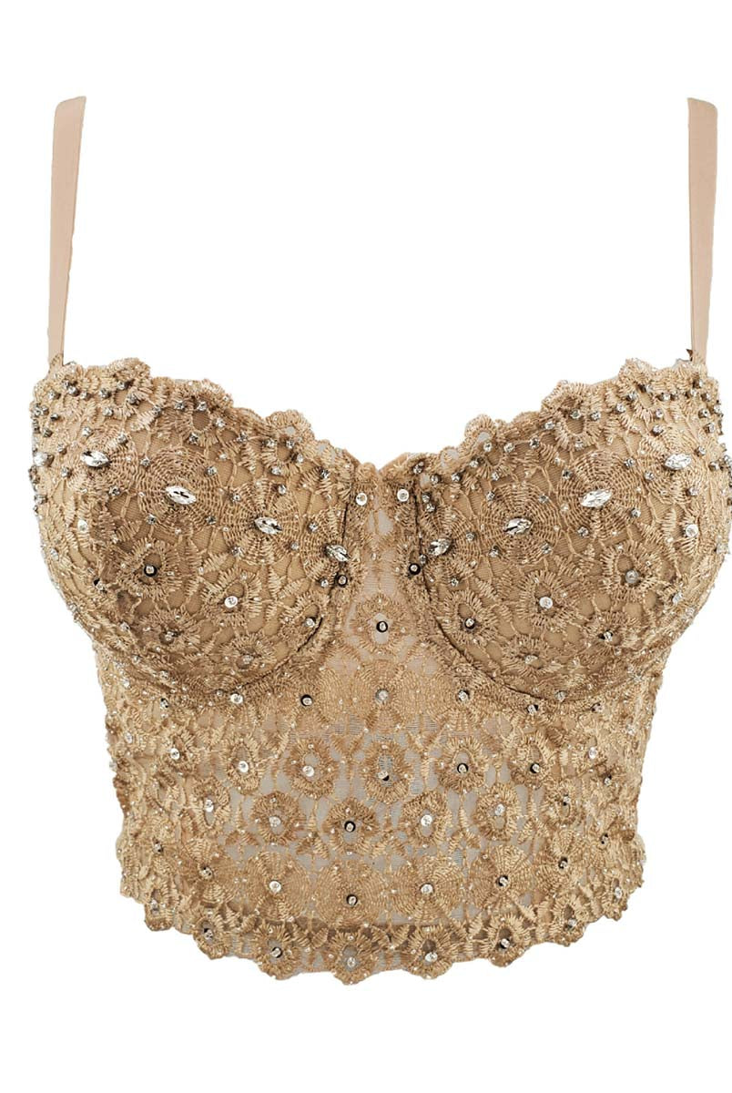 Elegant Lace Cami with Rhinestone Details