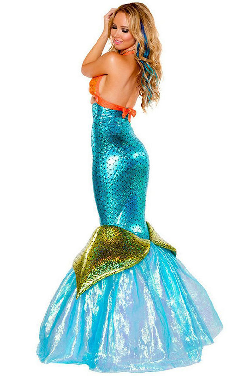 Glittering Mermaid Costume Dress - Reflective Material for a Dazzling Look
