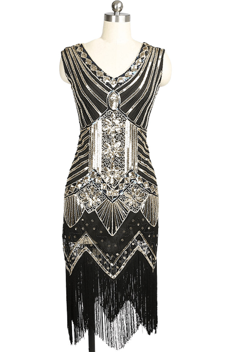 Sparkling 1920s Embroidered Beaded Sequin Fringe Party Dress