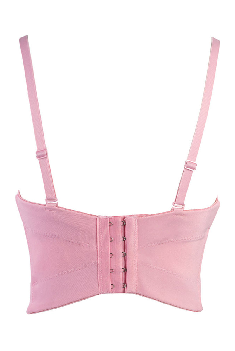 Sequin Rhinestone Corset Top with Adjustable Spaghetti Straps