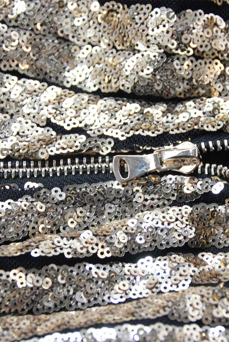 Trendy Sequin Jumpsuit - V-Neck with Belted Waist