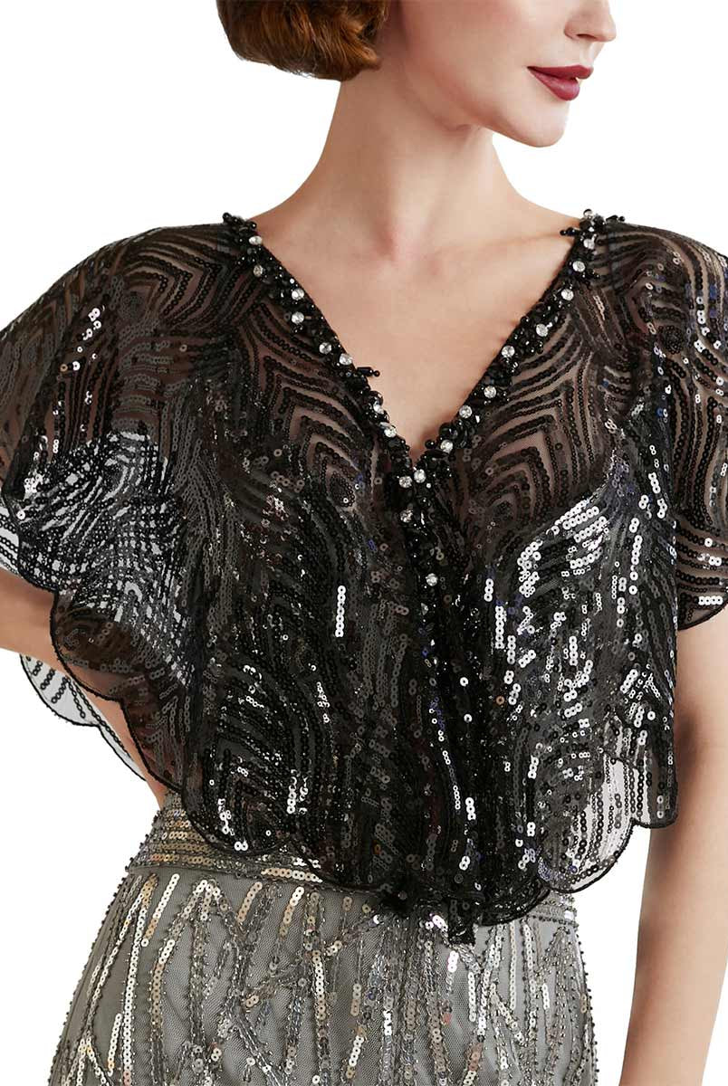 Sparkling Black Mesh Cover-Up