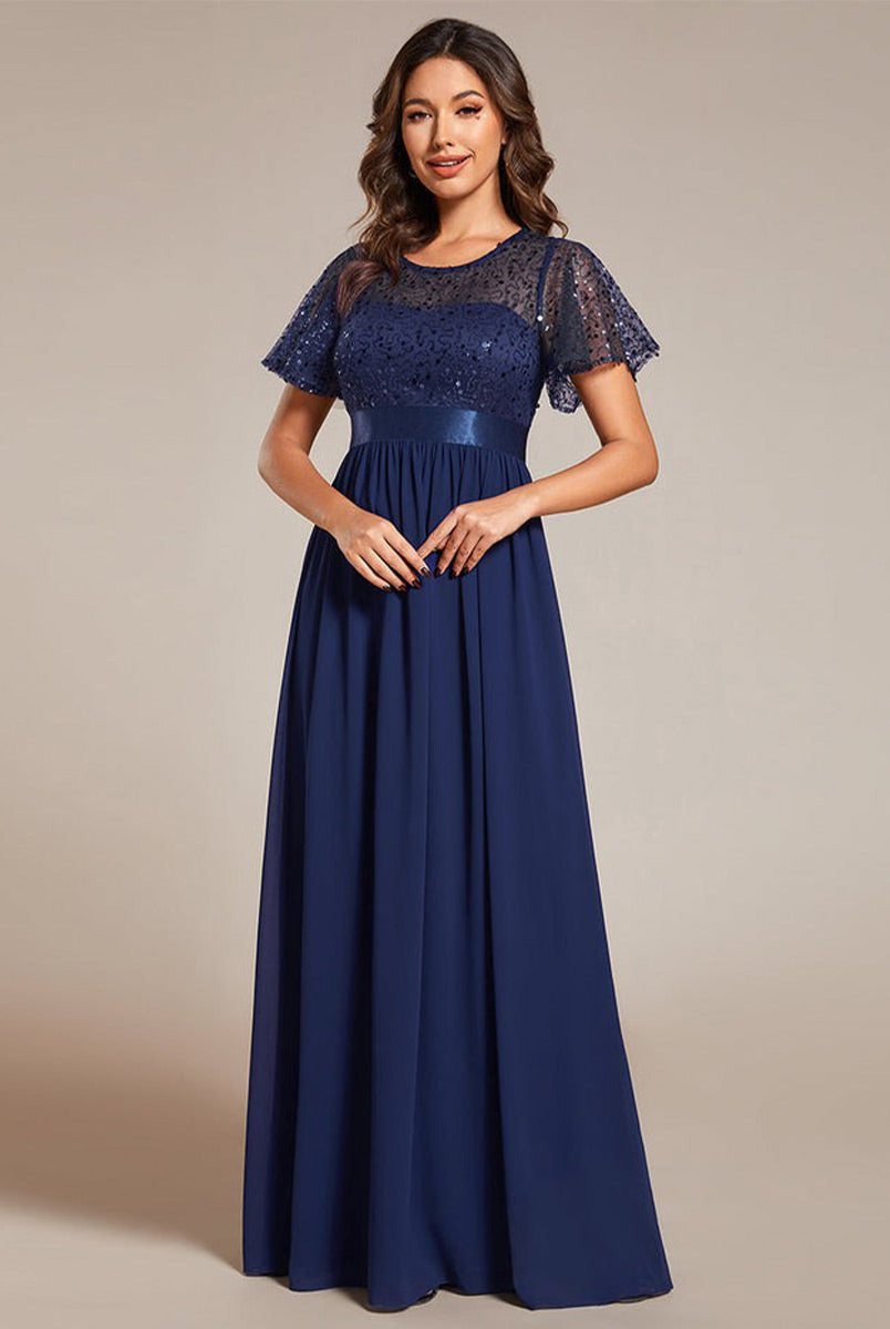 Sparkling Sequin Patchwork Elegant Evening Gown