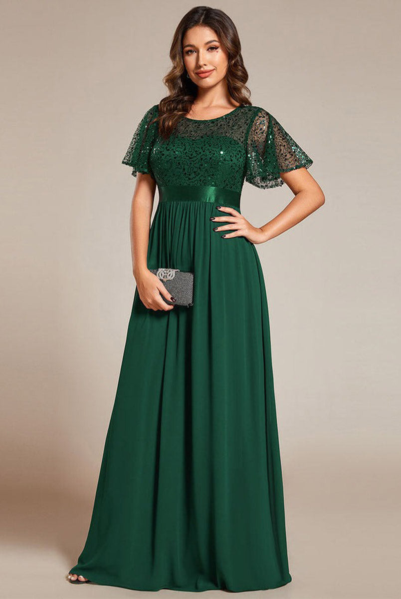 Sequin Patchwork Social Occasion Elegant Gown