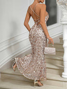 Mesh Summer Mermaid Gown Featuring Sequins