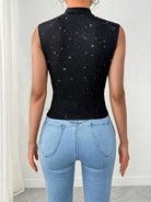 Chic Sequin Tank Top for Women - Summer V-Neck