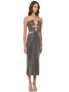 A-Line Dress - Slim-Fit Sequin Halter Cutout Backless